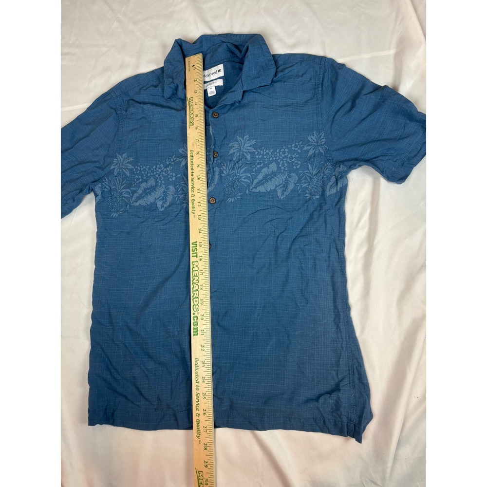 Saddlebred Mens Blue Tropical Pineapple Print Button Down Shirt Medium Classic